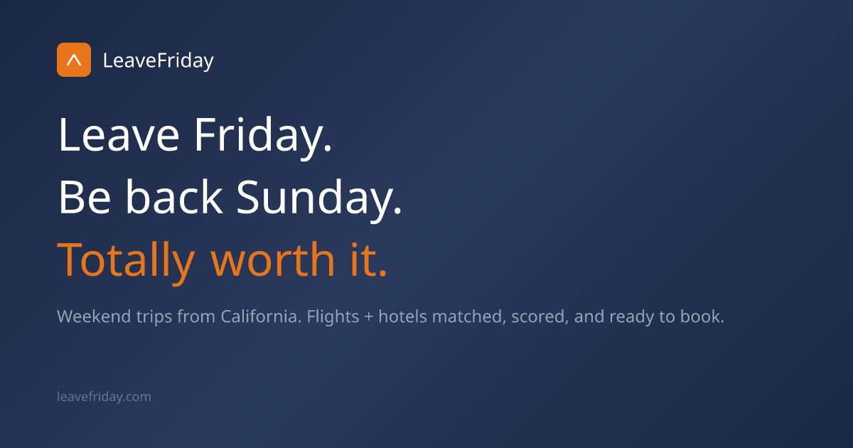 Friday: leave the office. Saturday: feet in the sand. Sunday: home. I built a site that finds the be